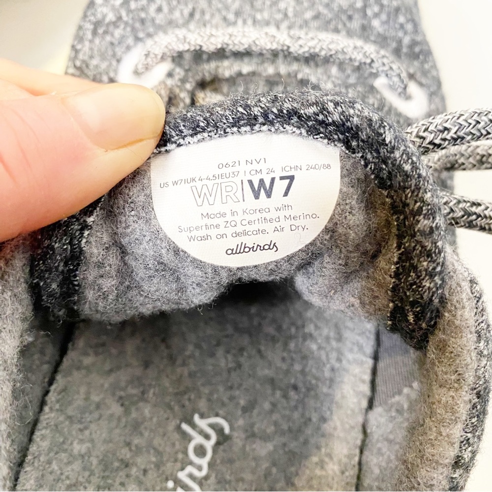 Allbirds | Women's Wool Runner in Natural Grey Sz. 7 - Picture 6 of 7